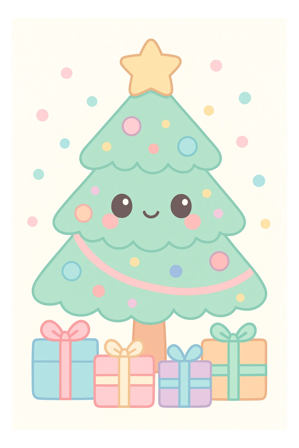 christmas tree, decorations, gifts, snowman, christmas atmosphere emoji set sticker