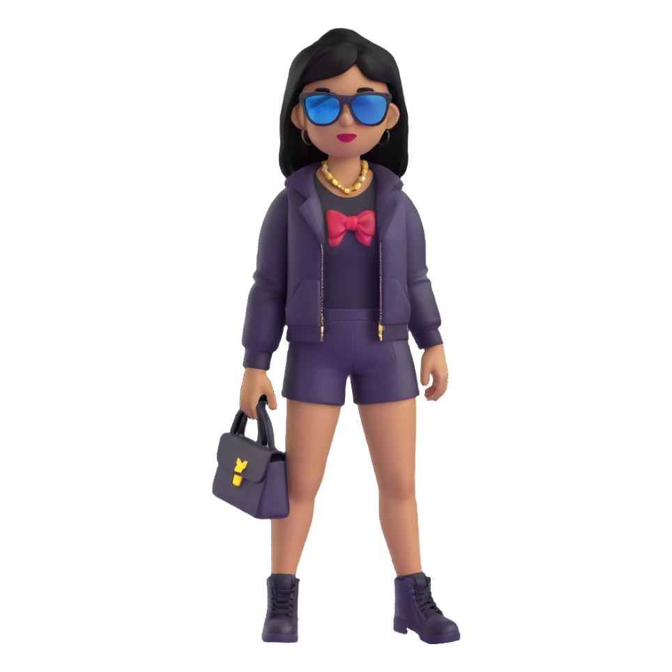 Roblox baddie girl with sunglasses and stylish clothes sticker