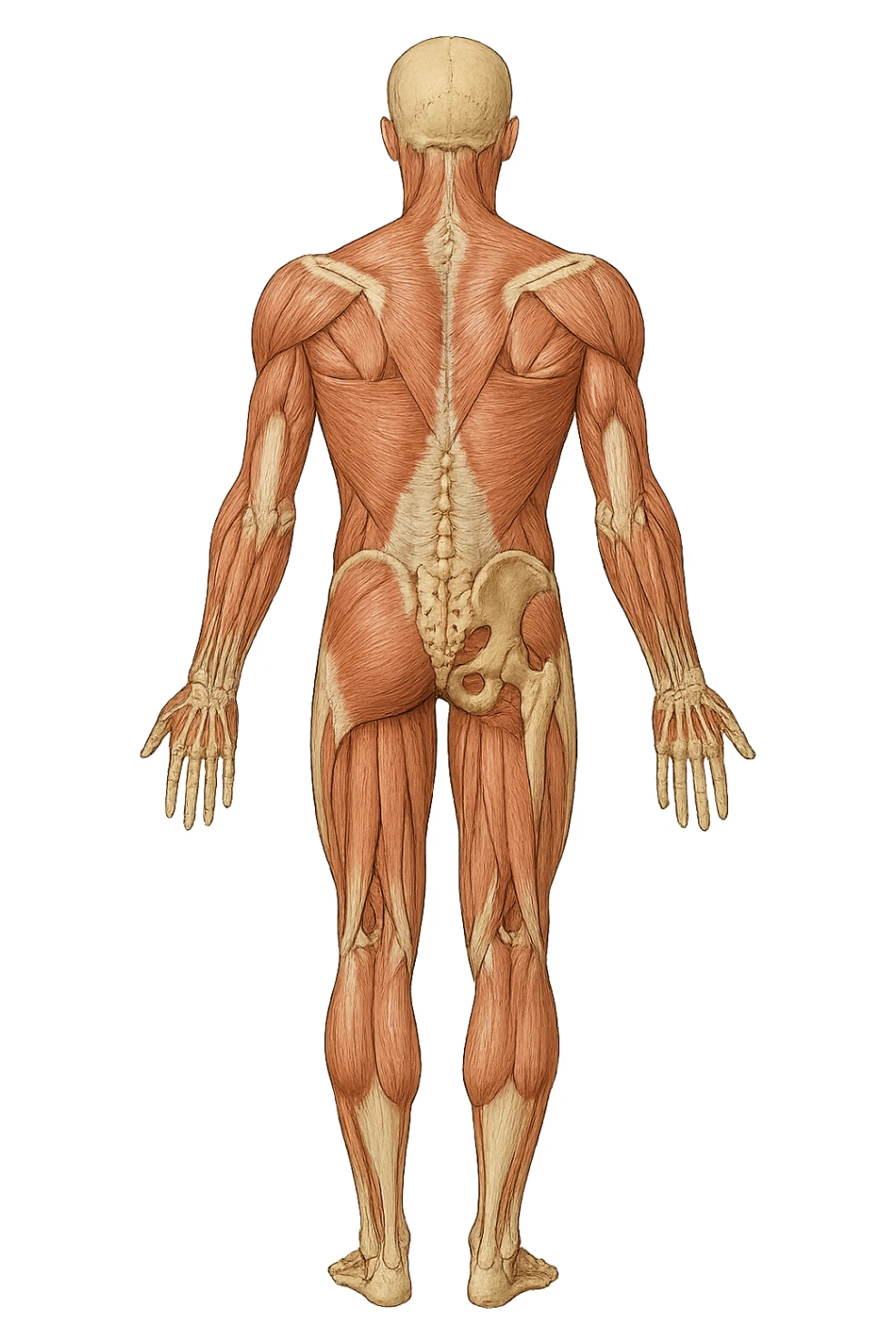 corpo umano anatomico con schiena piatta sticker