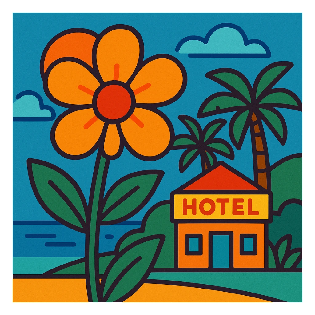 cute vacation spot flower sticker
