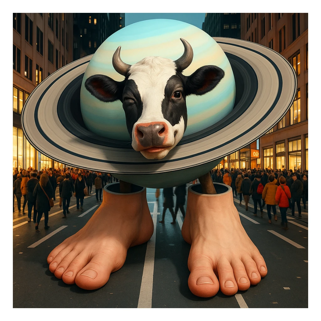 Edit the cow's face to have a winking playful expression while keeping the image quality and style consistent with the original. sticker