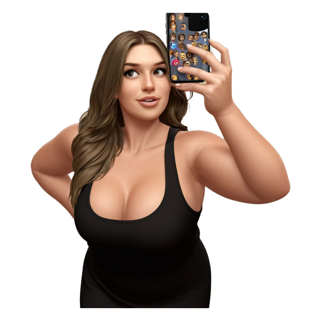 girl taking selfie in dress sticker