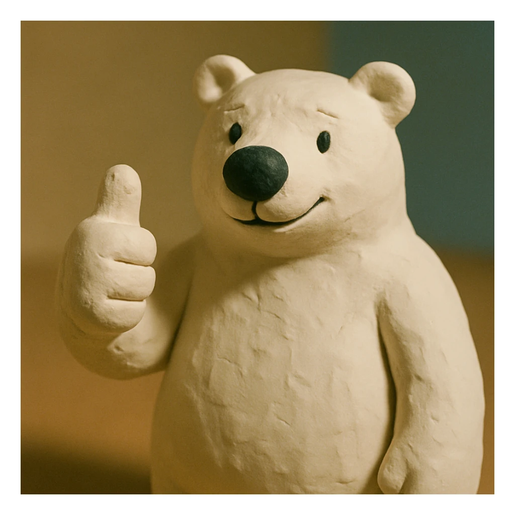 realistic polar bear giving a thumbs up sticker