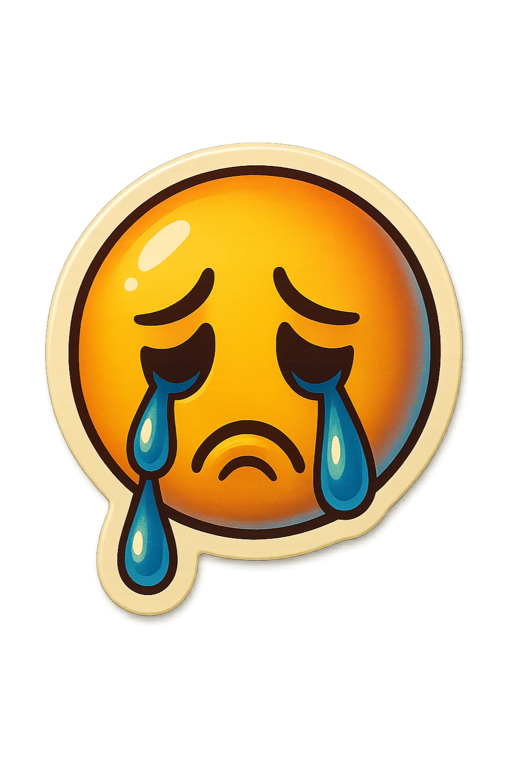 sad Tears rolling down face 
Mouth Pout
head down
 sticker