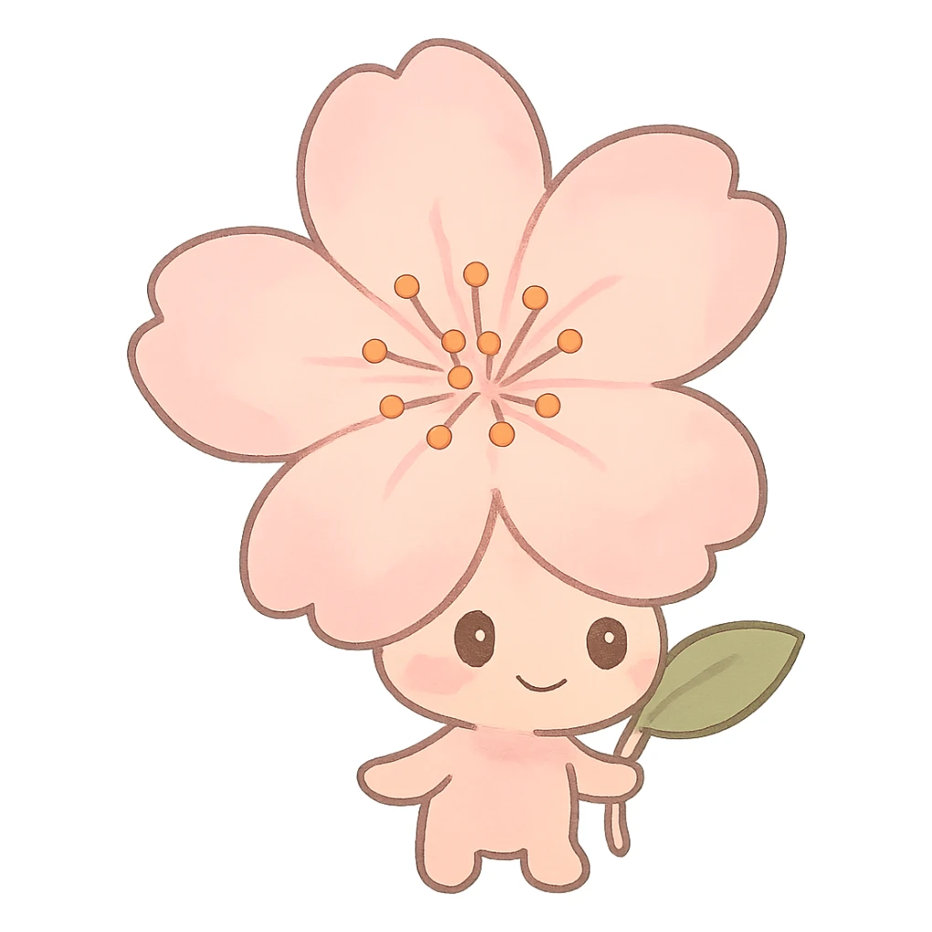 chibi sakura blossom, soft pastel colors, full-body, clean lines sticker