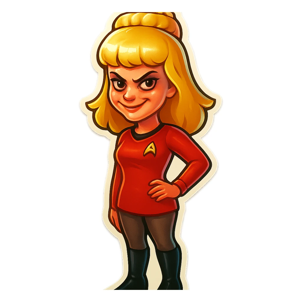 Keep the picture quality and style exactly the same. Make the eyes and mouth a bit scarier with subtle, slightly creepy changes—such as a more intense stare and a hint of a mischievous grin. No other changes. sticker