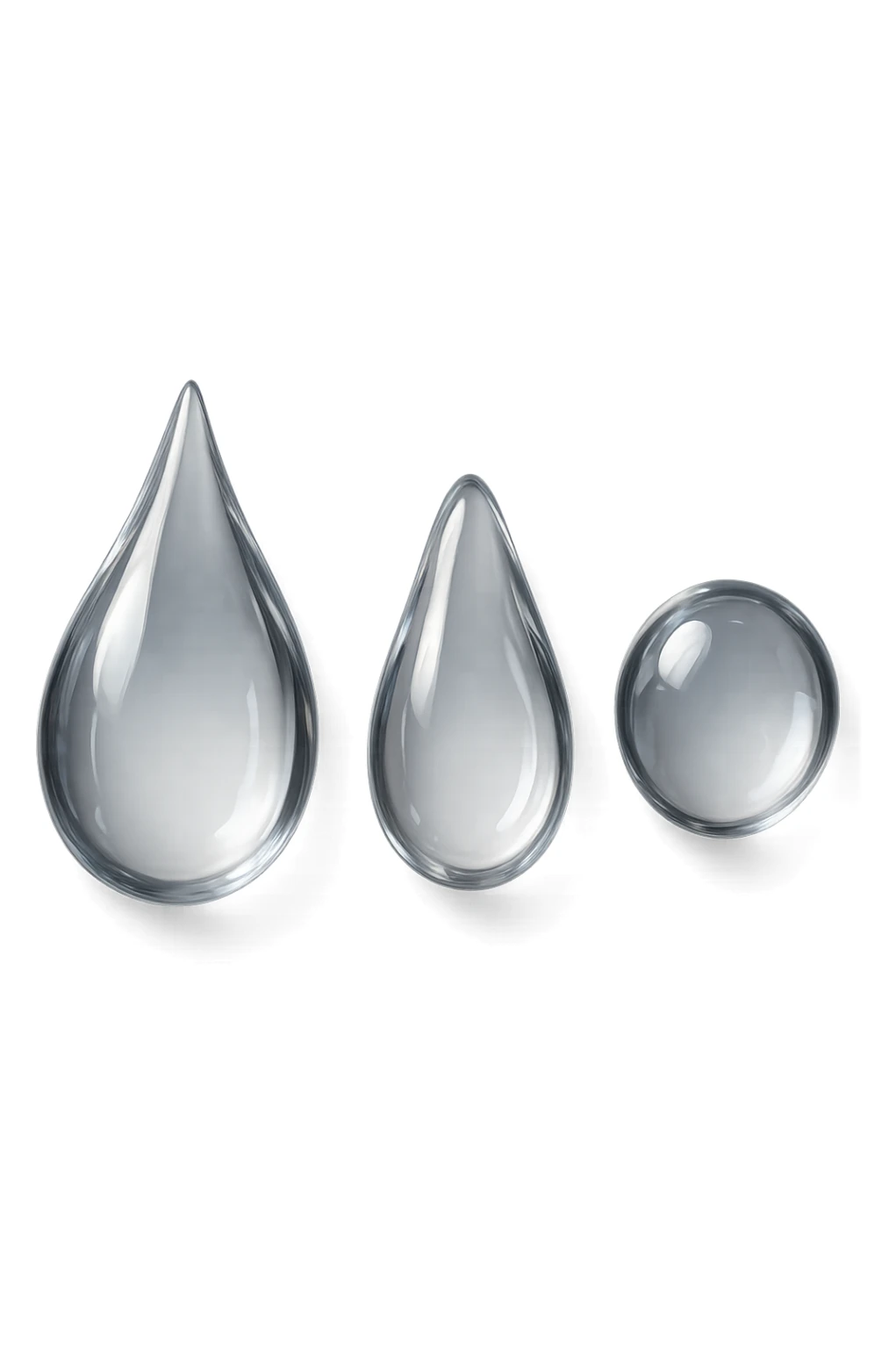 3 gocce di acqua 3d, iperrealistica 4k sticker