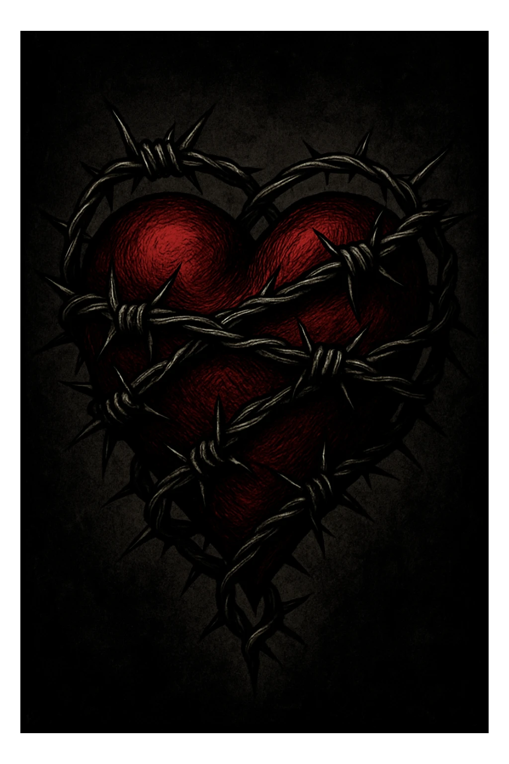 gothic heart with barbed wire sticker