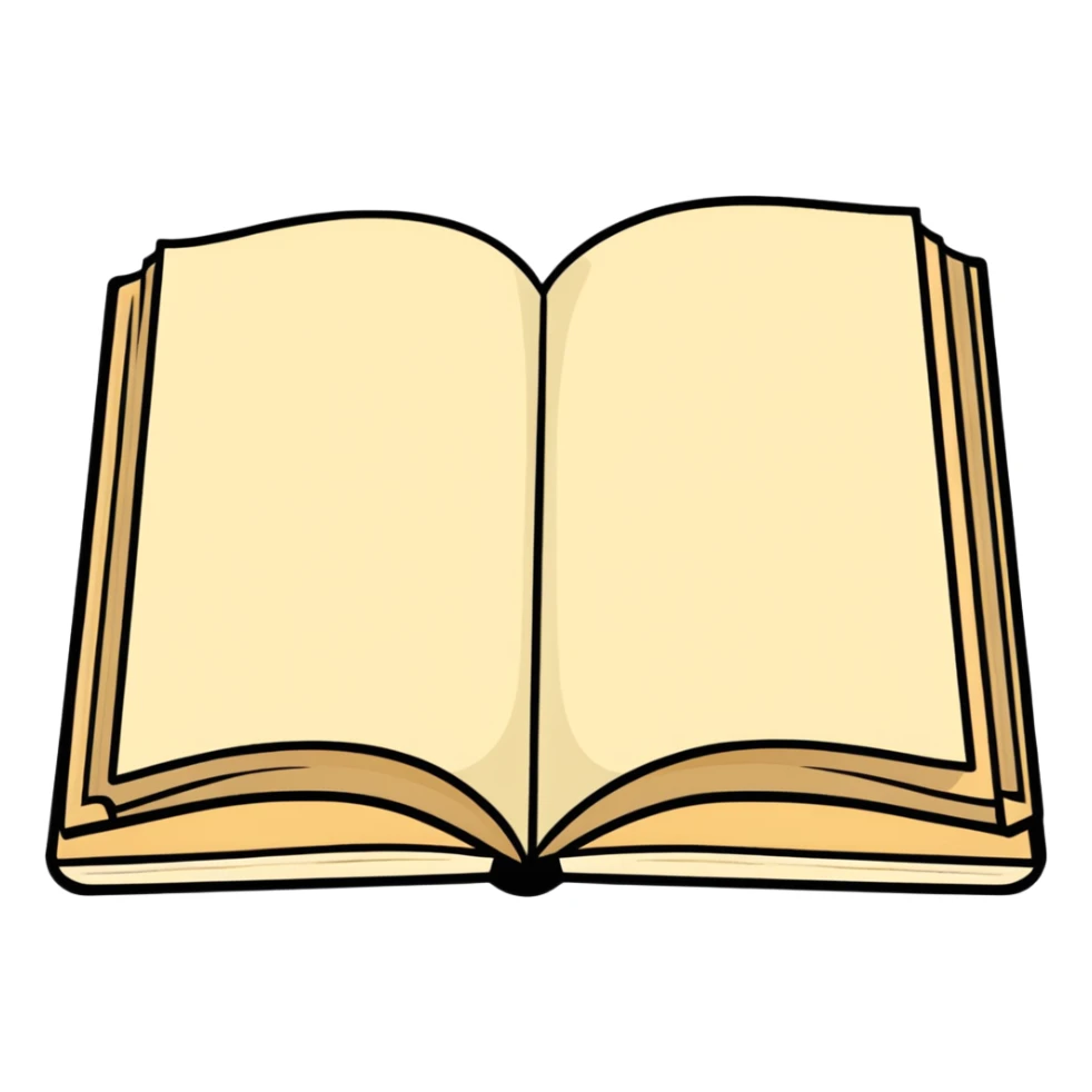 Open book with beige to cream gradient pages sticker