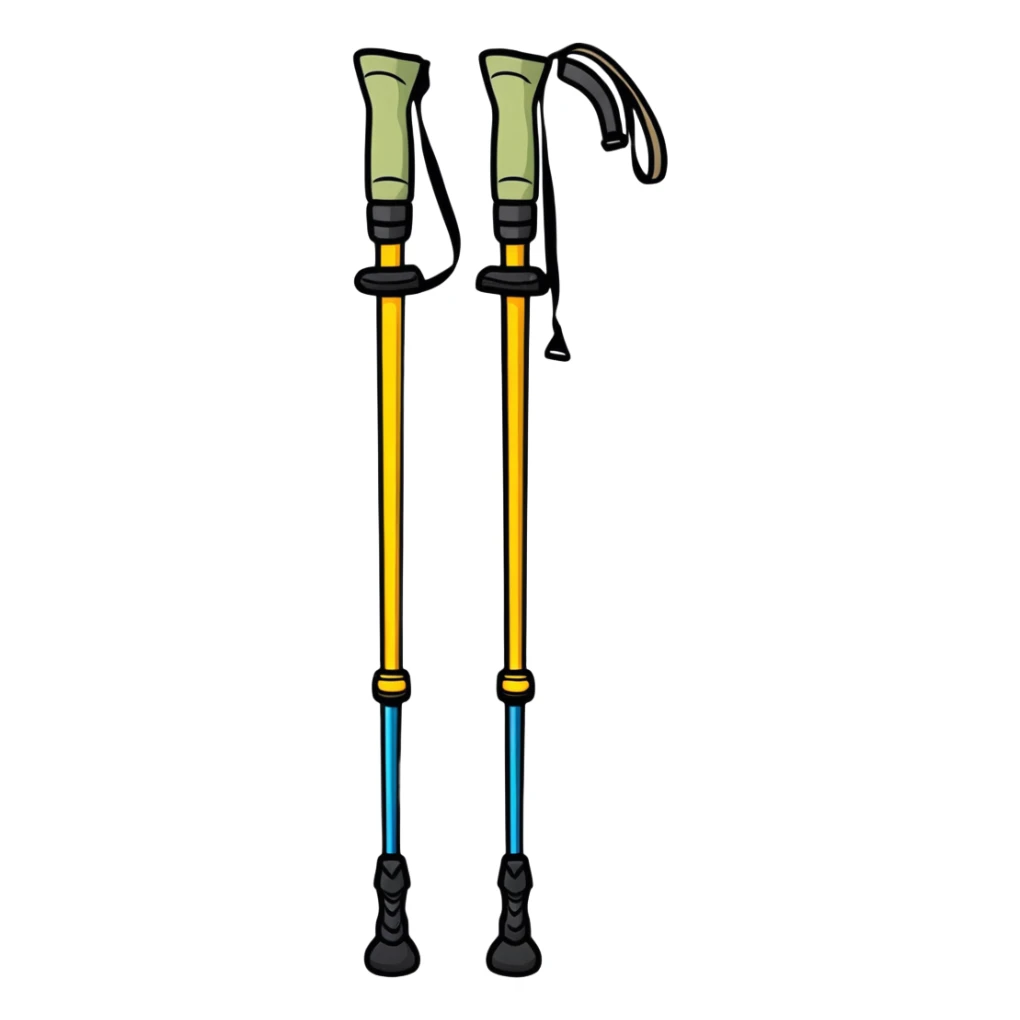 hiking poles, trekking poles sticker