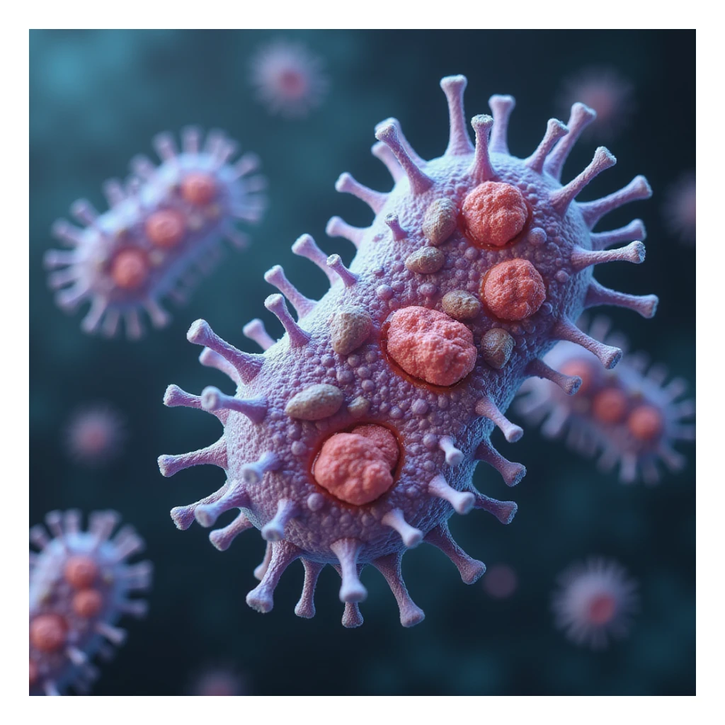 realistic bacteria with visible cell organelles, detailed textures, scientific illustration, photorealistic, educational style sticker