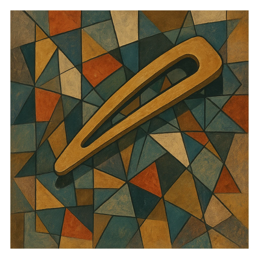 hairclip, geometric shapes, cubist abstraction style sticker