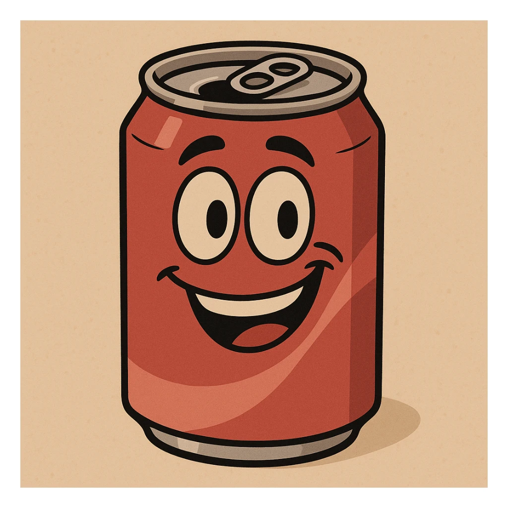 A soda can sticker