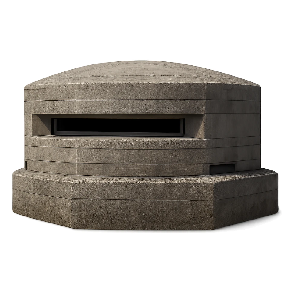 A realistic military pillbox with detailed textures and a modern design. sticker