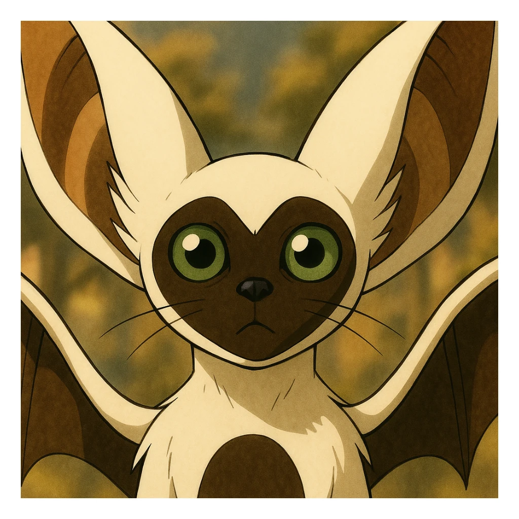 Momo from Avatar: The Last Airbender, anime style, close-up sticker