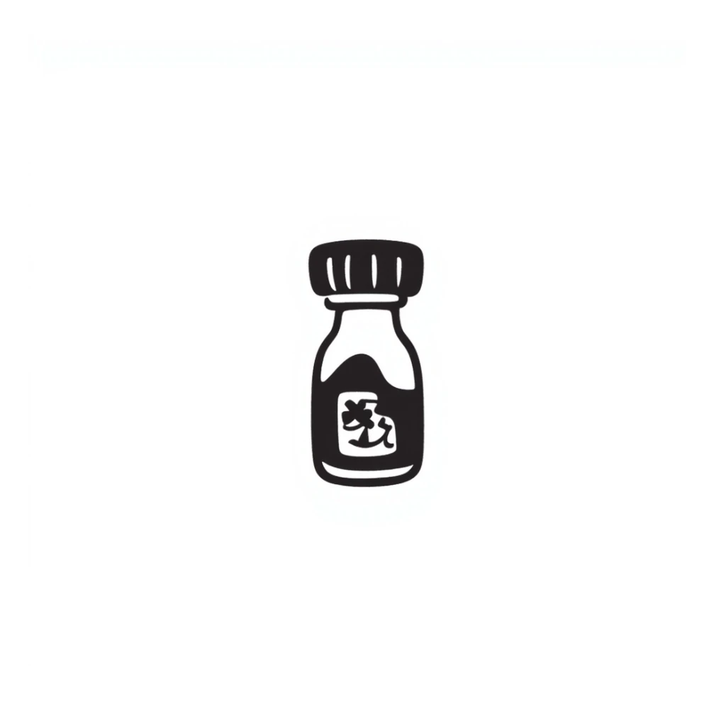 A medicine bottle emoji in black doodle style. sticker