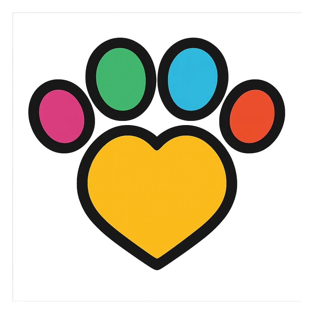 playful and colorful paw emoji sticker