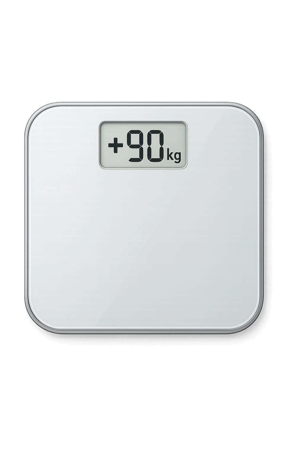Bilancia pesa persone con scritto +90kg sticker