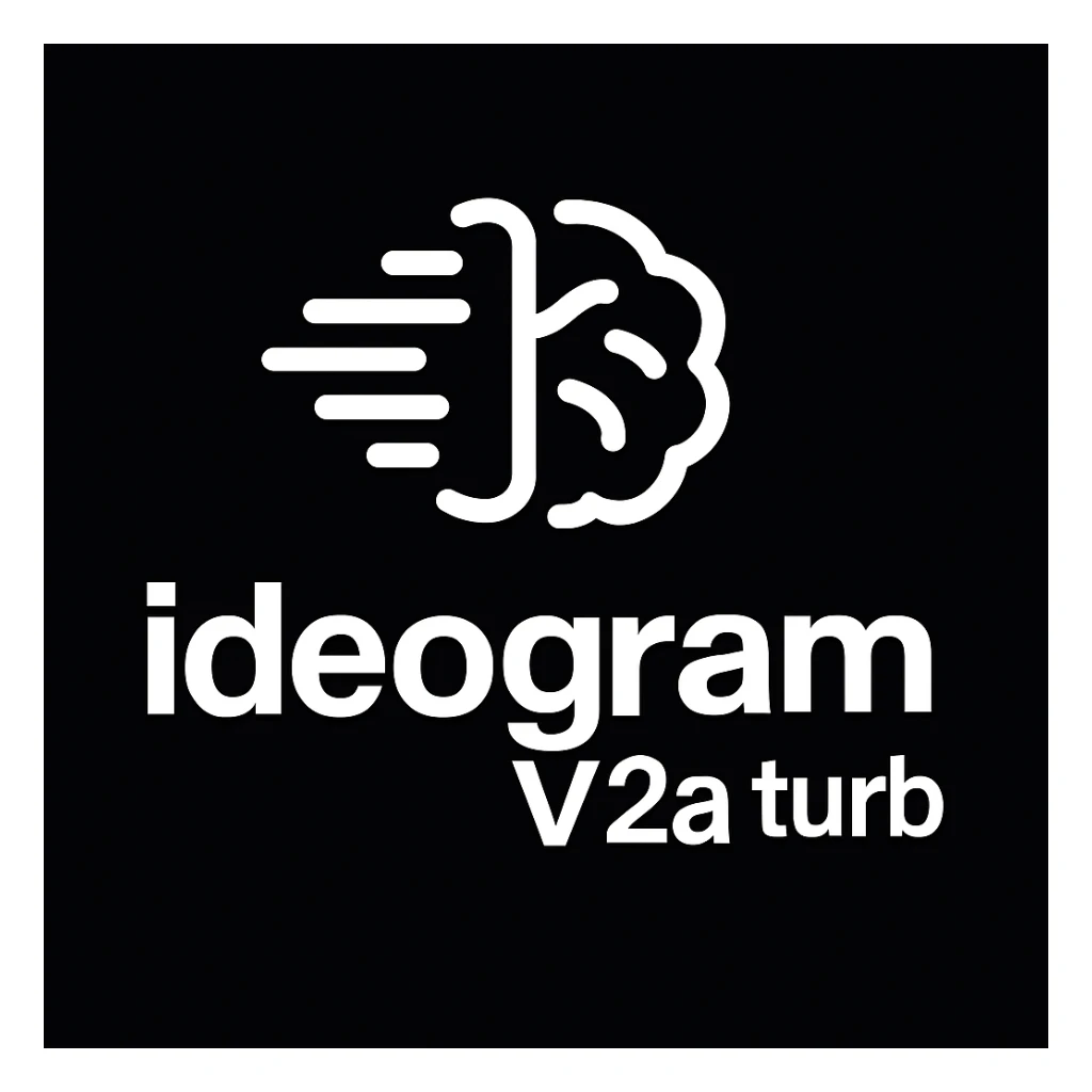 recreate this logo with text of "ideogram V2a turb", MAKE IT FIT IN SQAURE  sticker