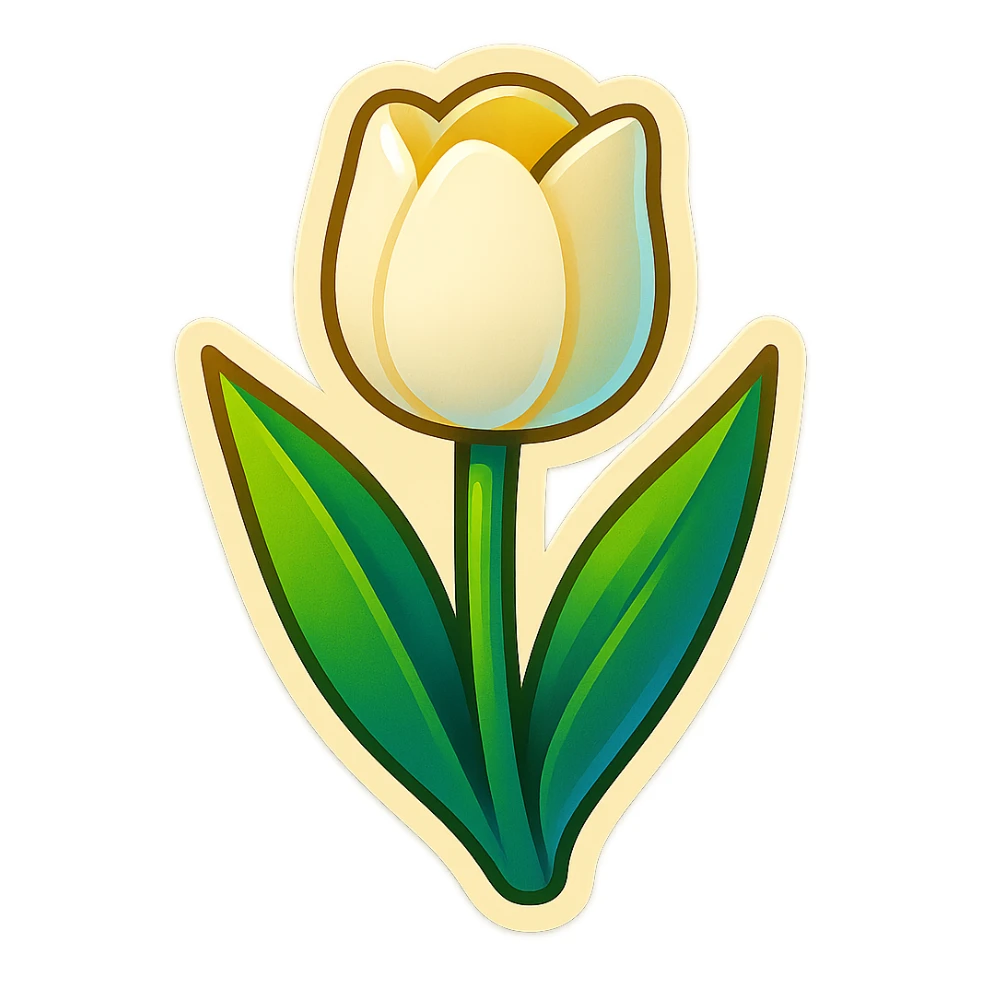 white tulip retro stickers style sticker