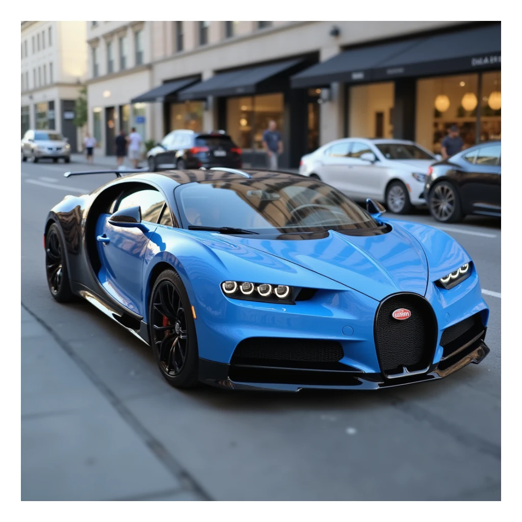 realistic Bugatti sports car, photorealistic style sticker