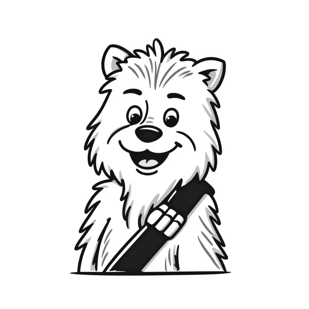 Chewbacca the wookiee with his bandolier and furry appearance sticker