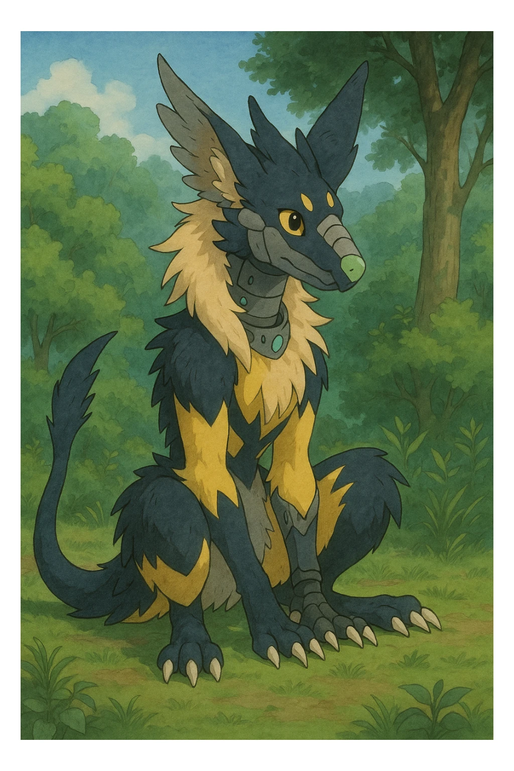 Sergal-Protogen-Trico-Zeraora-Vernid-fusion-hybrid-creature sticker