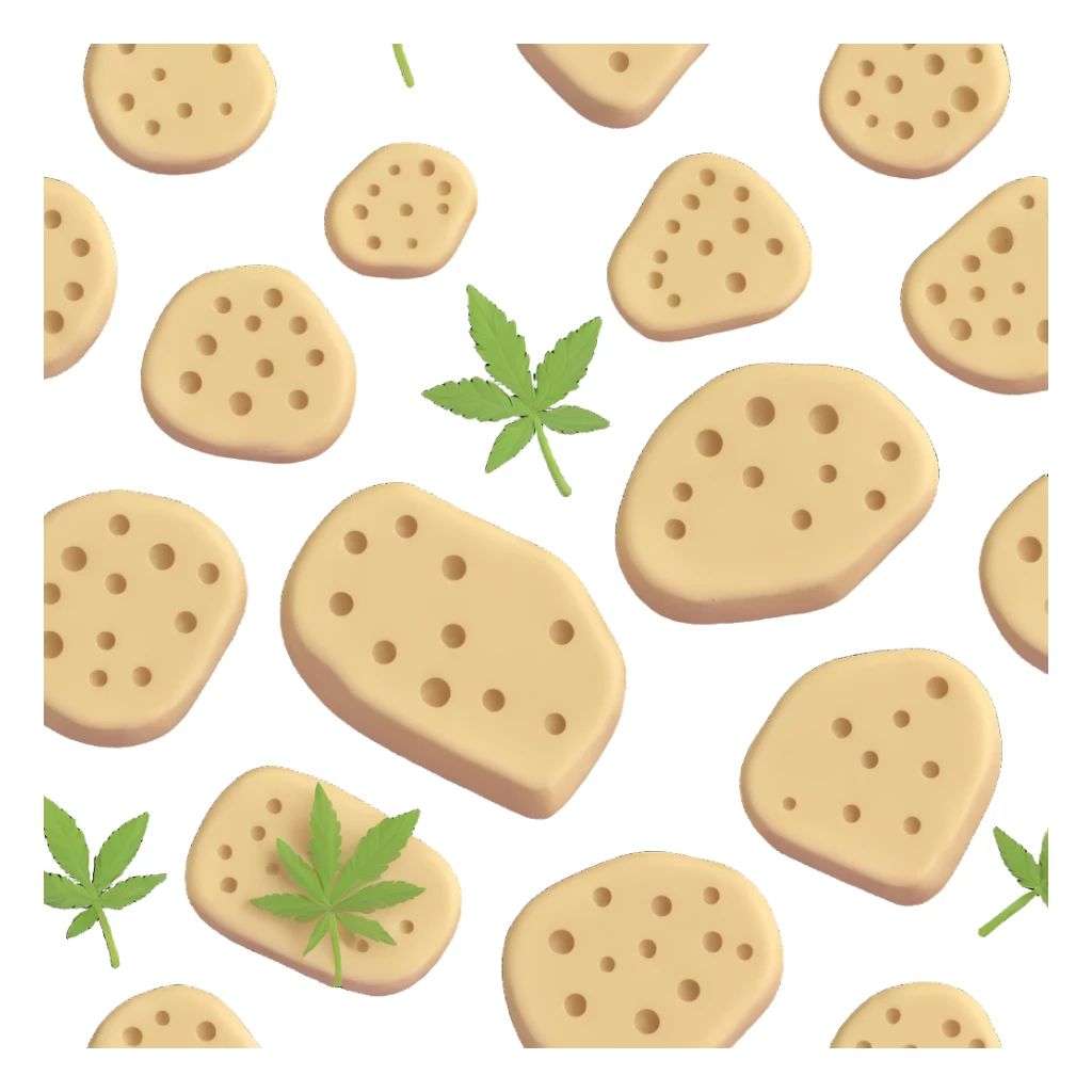 slices of white truffle with weed sticker