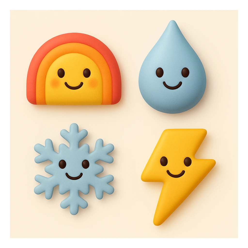 make four emojis in same style sticker