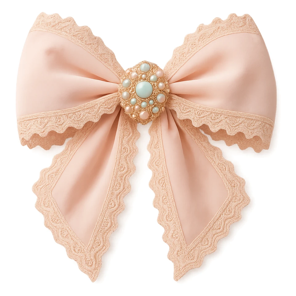 Make the gothic bow and accessories pastel colored, keep lace and velvet details, photorealistic style, keep background transparent. sticker