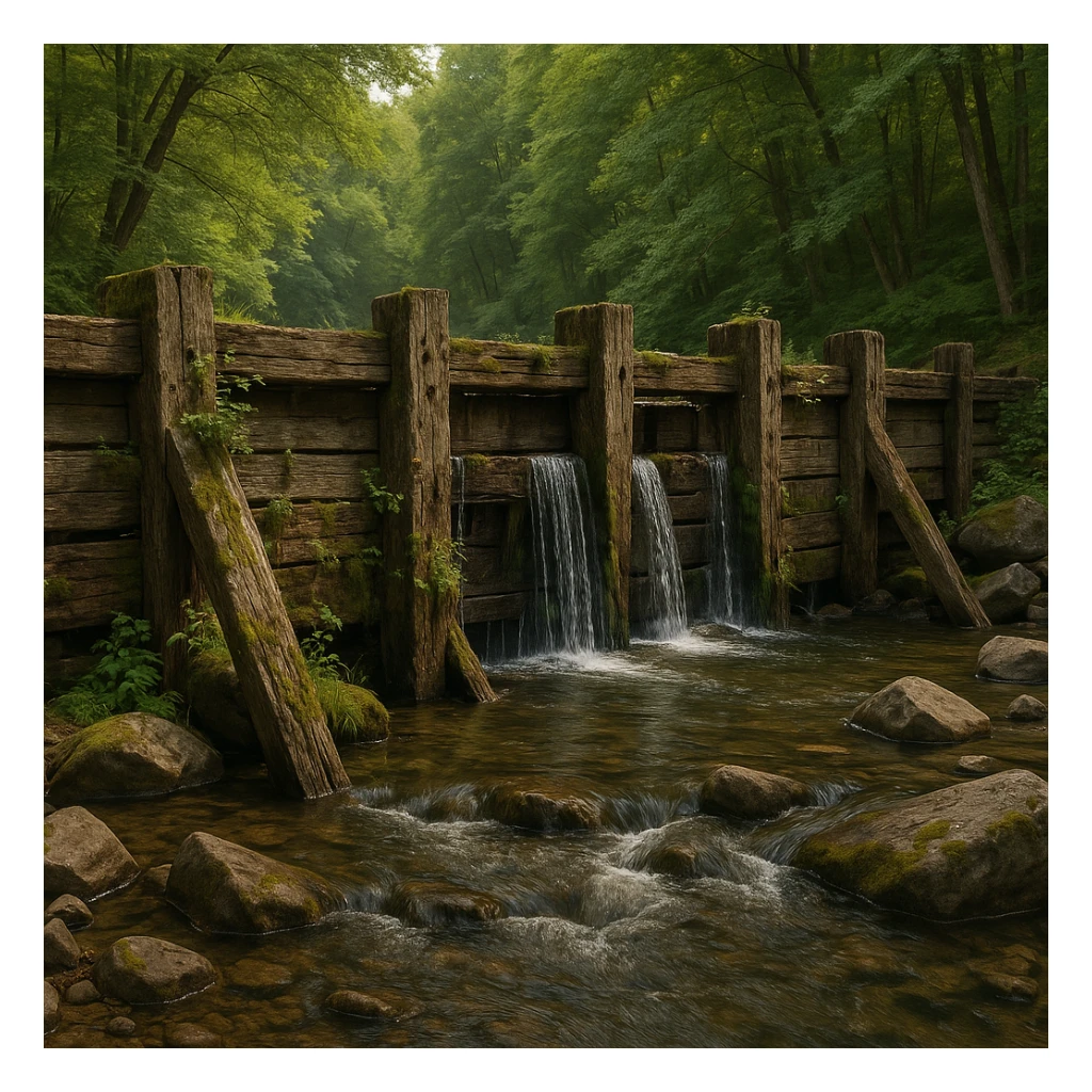 old wood dam sticker