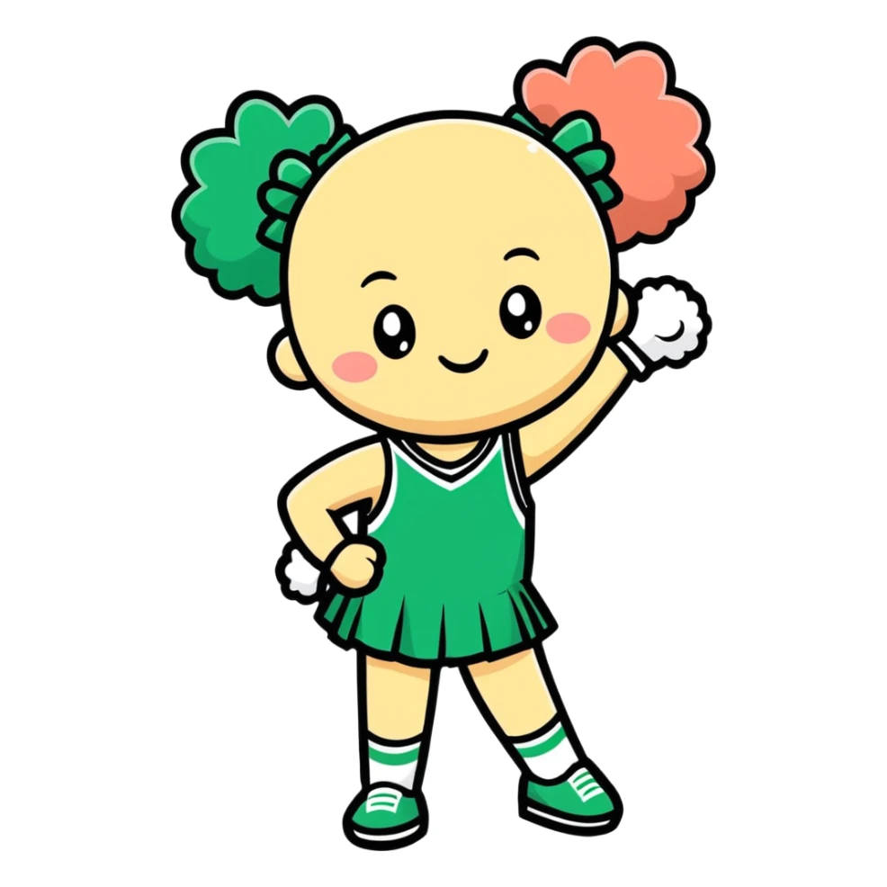 Blue and orange cheer pom Poms sticker