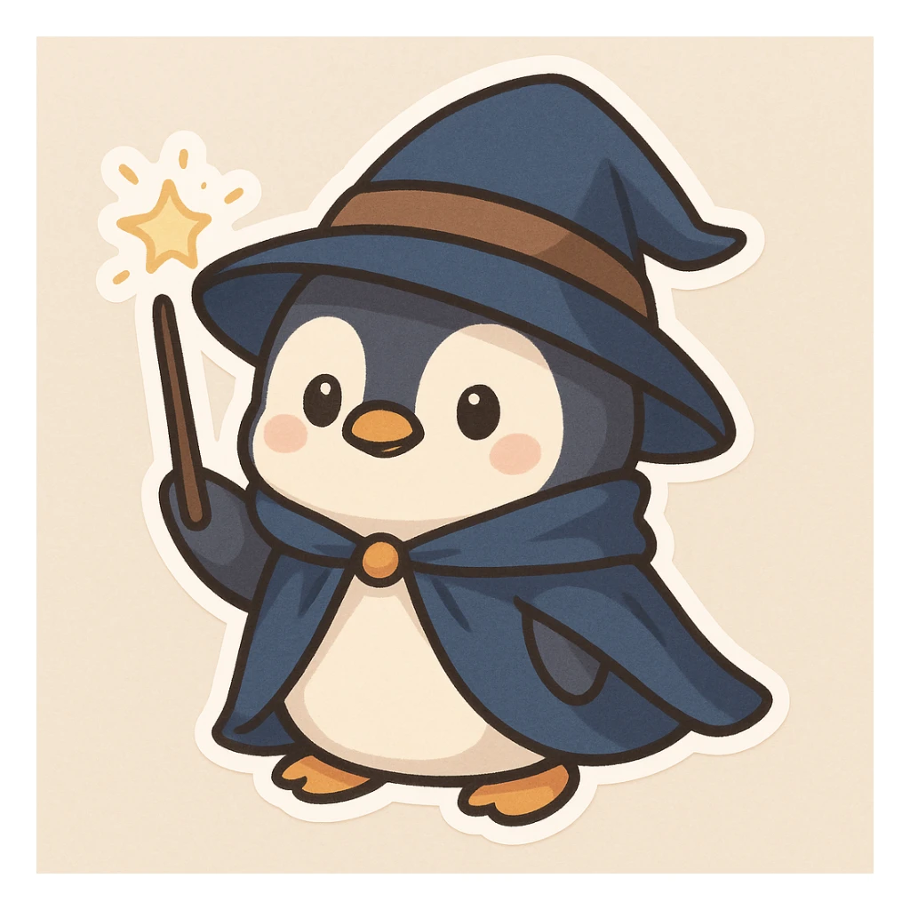 Penguin Wizard sticker