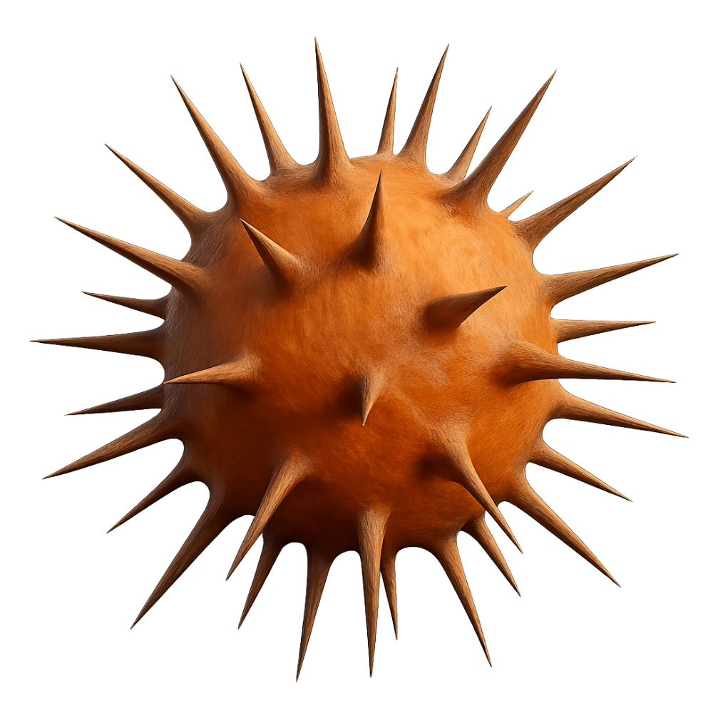 Make the spikes more realistic and dangerous while keeping the style consistent with the original image and maintaining a transparent background. sticker