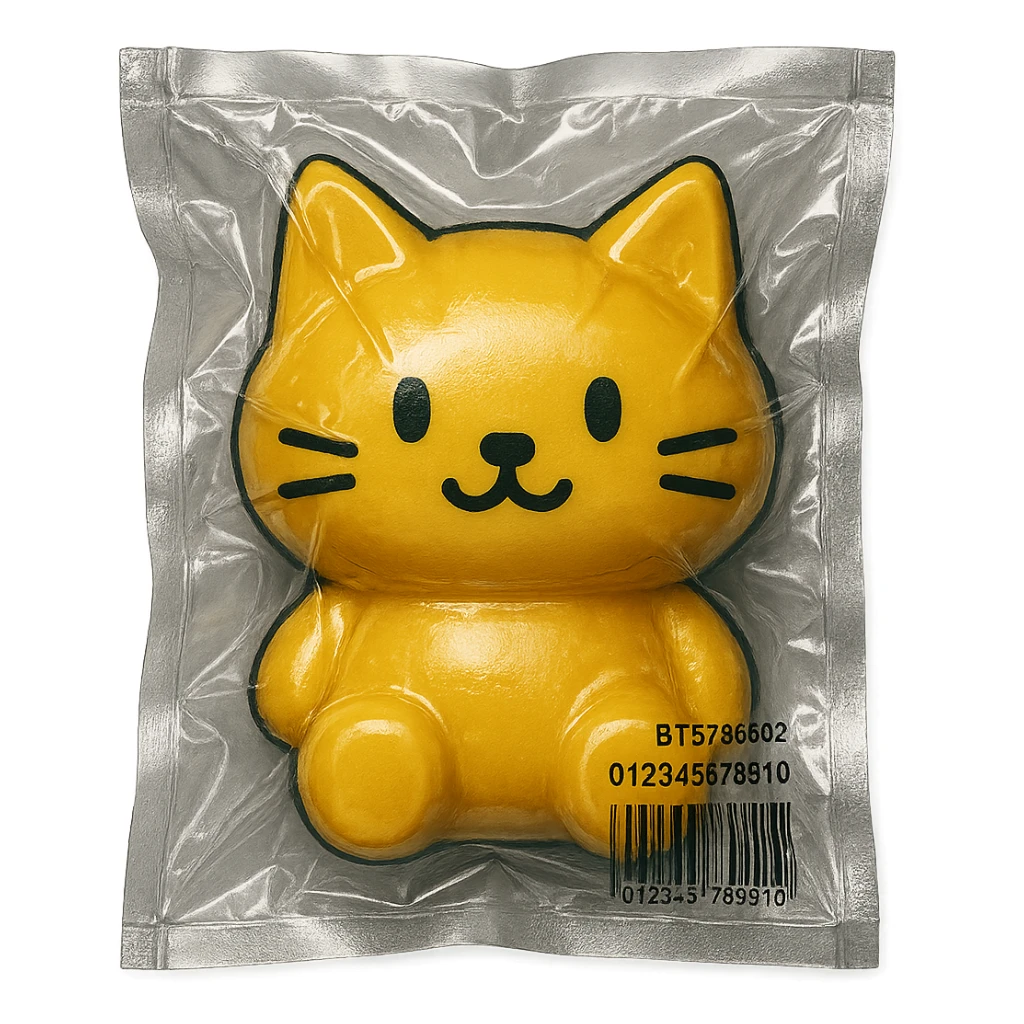 cute cat in vacuum-sealed style sticker