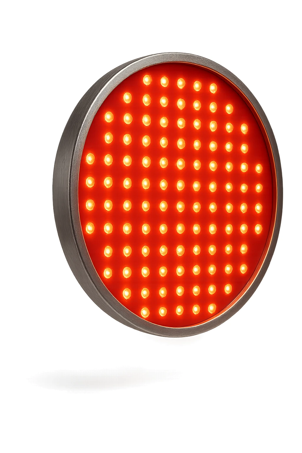 luce rossa led rotonda fluttua in aria, iperrealistica 4k sticker