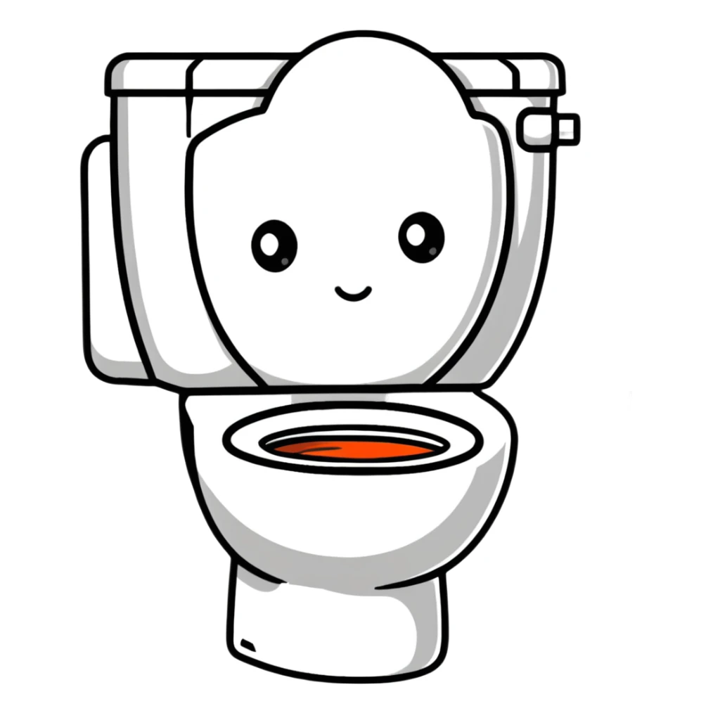 Toilet with a human head visible inside the bowl sticker