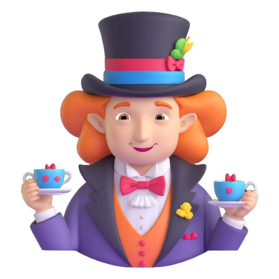 Mad Hatter character from Alice in Wonderland sticker