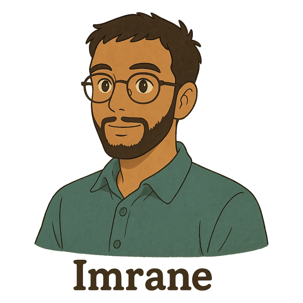 ghibli style portrait of a person named Imrane sticker