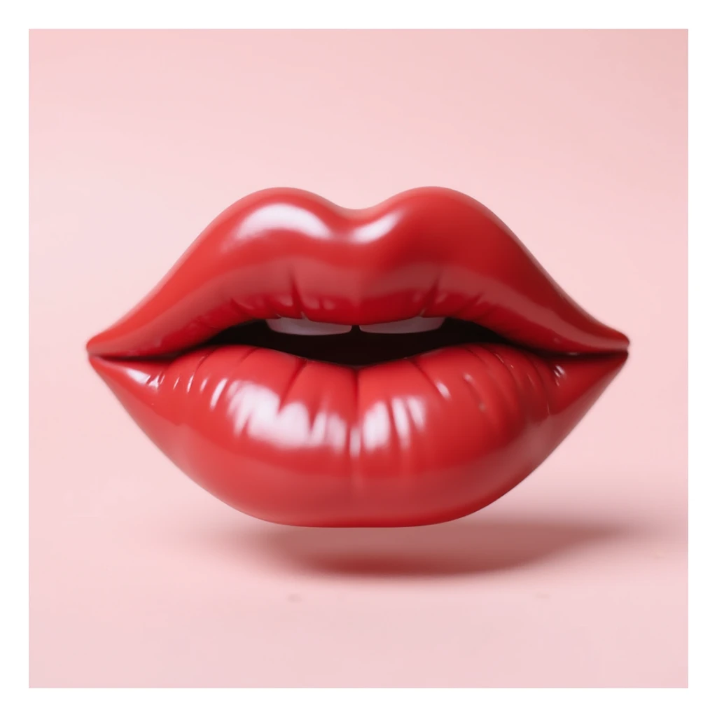 realistic lipstick emoji with glossy finish sticker