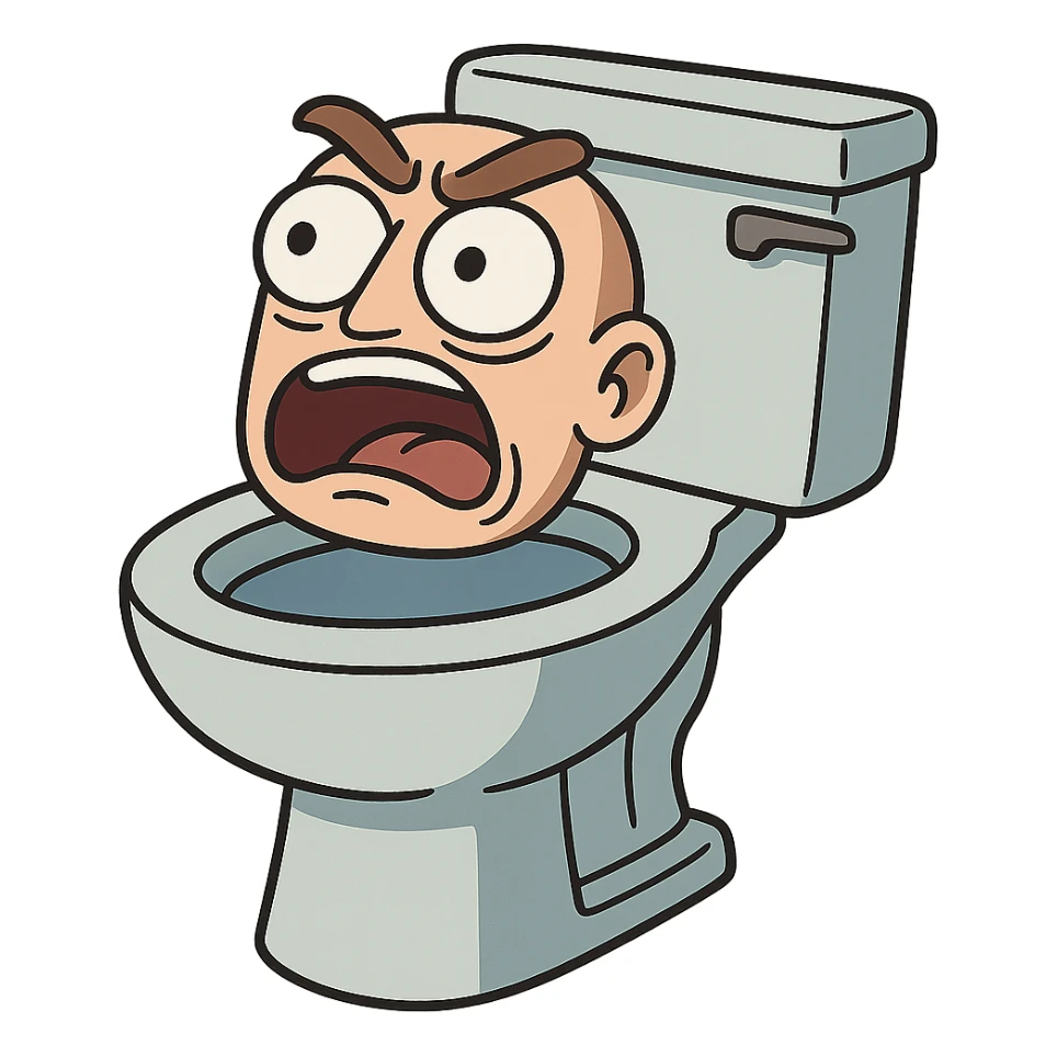 bold colors and simplified shapes skibidi toilet sticker