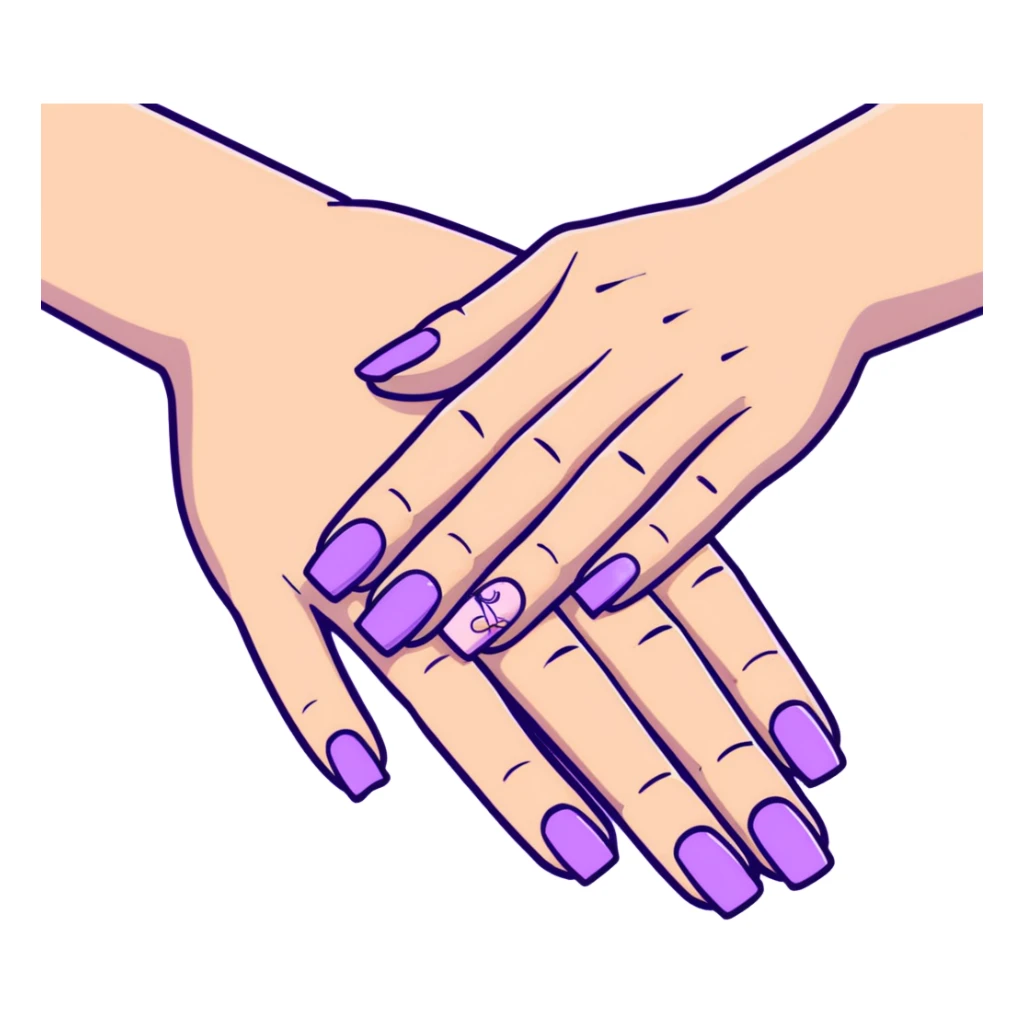 lilac pastel manicure with nail art designs sticker