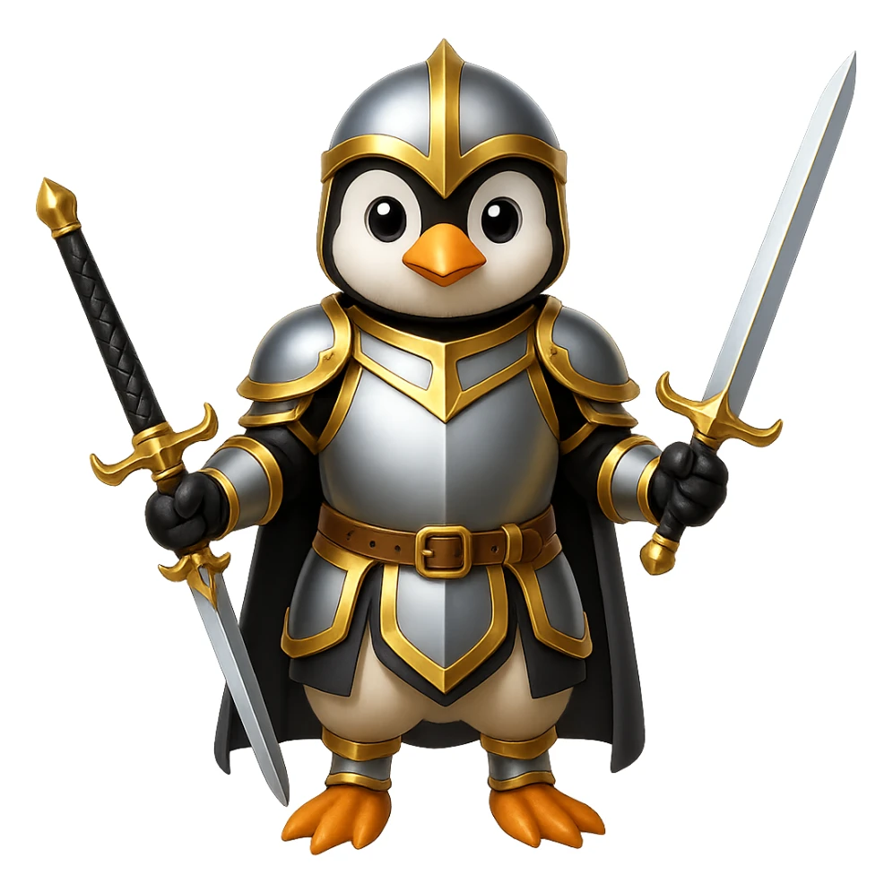 Add gold accents to the knight armor, keep the background transparent. Maintain the original style and details of the knight armor while enhancing it with elegant gold accents. sticker