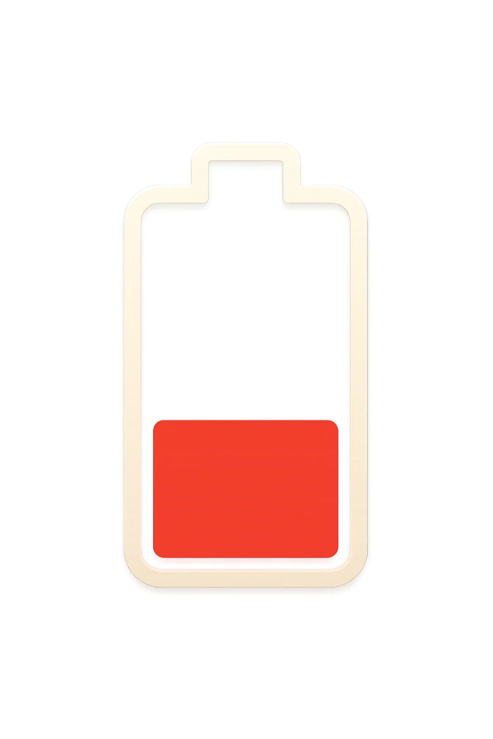 3D realistic medical illustration with red battery sticker