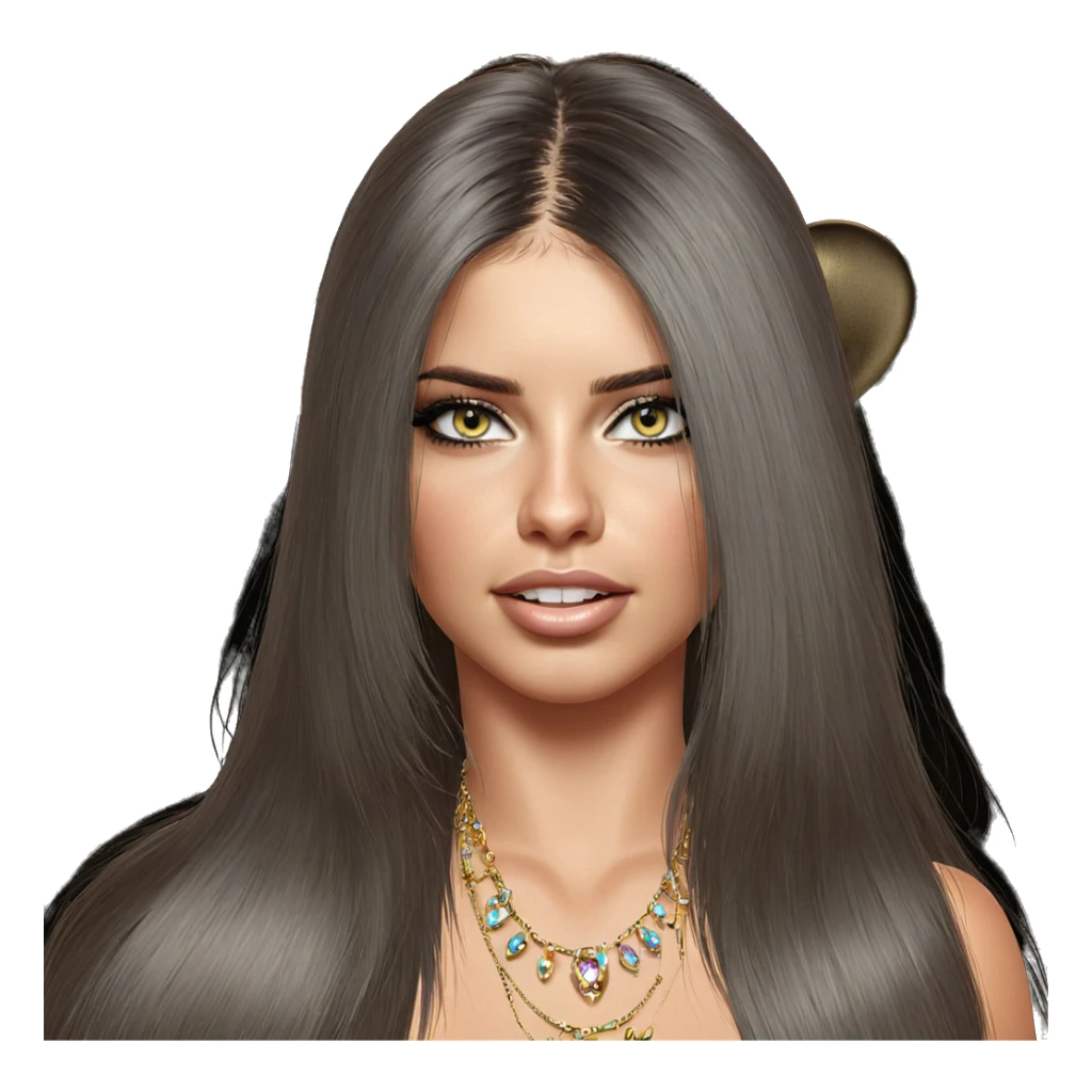 mysterious girl with jewelry sticker