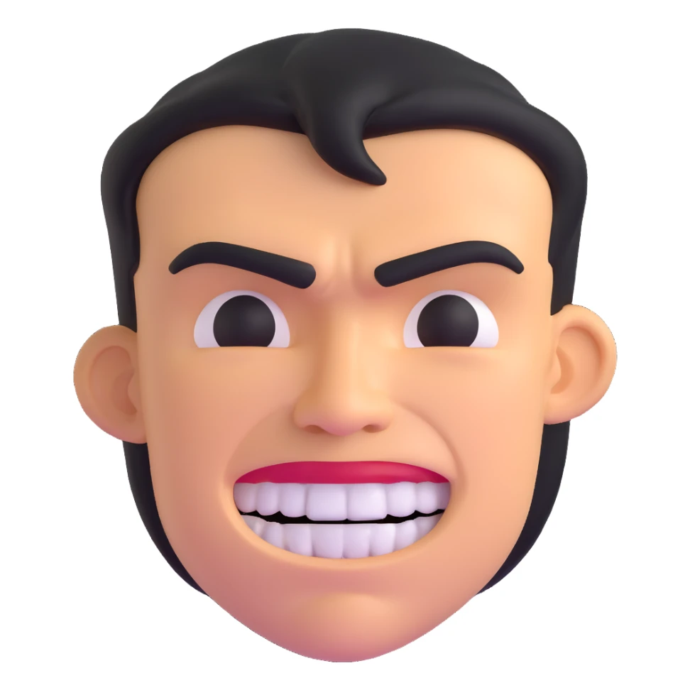face with clenched teeth and furrowed brow sticker