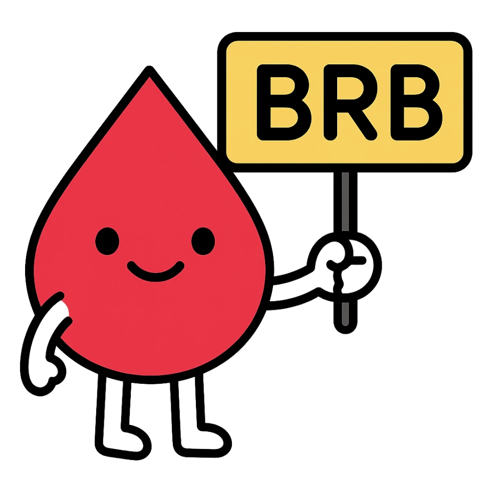 Make both hands white, keep the blood drop, and maintain the color outline style. Remove the background. sticker