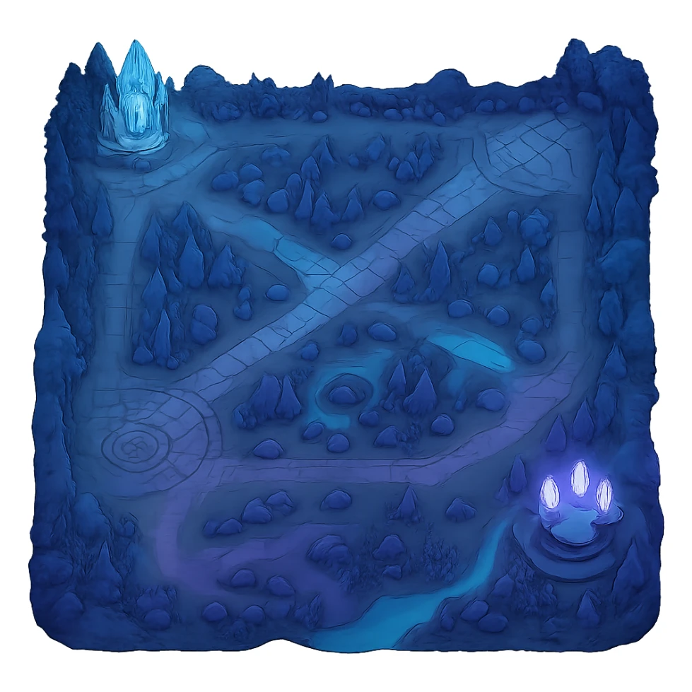 League of Legends style game board in blue and violet colors sticker