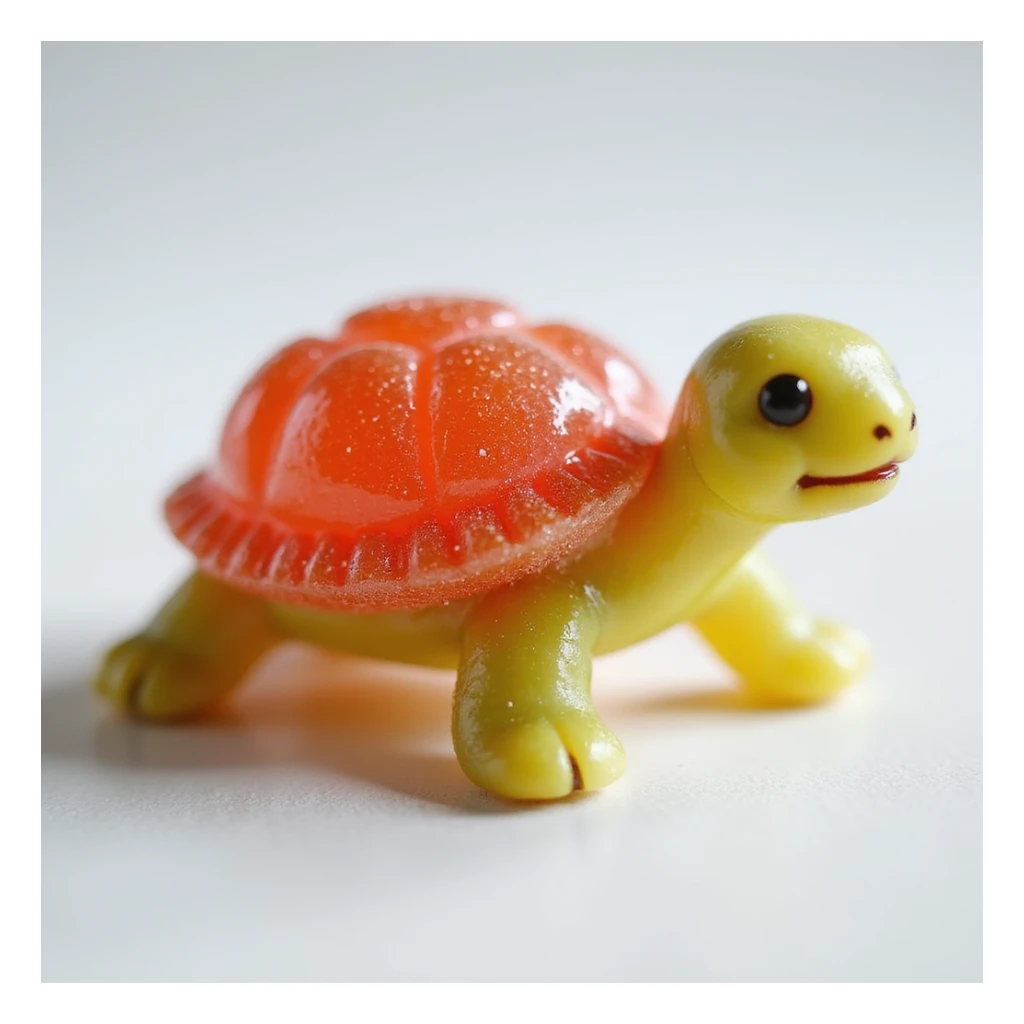 realistic candy shaped like a cute turtle, photorealistic style sticker