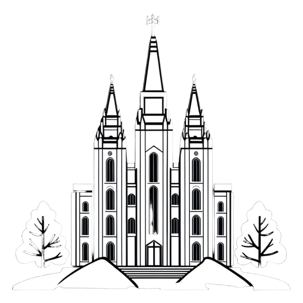 Salt Lake City Utah Temple in snow  sticker